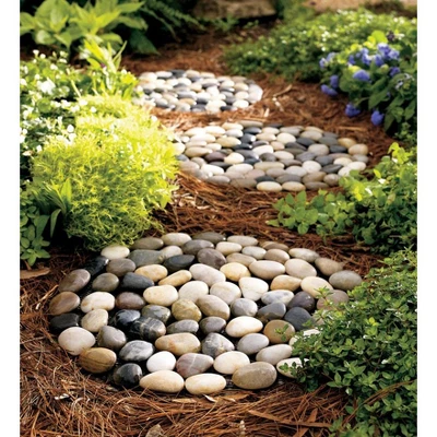 Wind & Weather Natural River Rock Stepping Stones, Set Of 3 3 Wind & Weather Natural River Rock Stepping Stones, Set Of 3