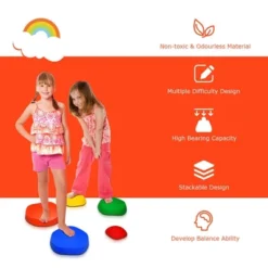 Costway 5pcs Kids Balance Stepping Stones Indoor & Outdoor Coordination & Balance Toy -Landscape Zone GUEST cfda2363 2cd2 42a7 bc5c 2548ec8dd96a