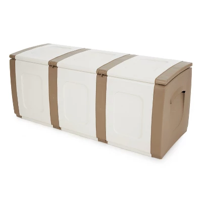 Homeplast Bold Indoor Outdoor Plastic Storage Trunk Resin Deck Box For Storing Pillows, Patio Cushions, And Firewood, 79 Gal Capacity 7 Homeplast Bold Indoor Outdoor Plastic Storage Trunk Resin Deck Box For Storing Pillows, Patio Cushions, And Firewood, 79 Gal Capacity - Image 5