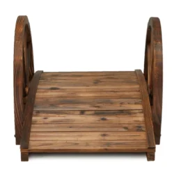 JOMEED CC77 3.3 Foot Natural Fir Wood Backyard Garden Arched Footbridge With Half-Wheel Style Railings For Small Creeks Or Streams, Brown Stain -Landscape Zone GUEST d1dd09b7 0a29 41ec 8d3d 748ae74eda22