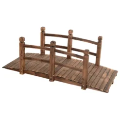 Costway 5' Wooden Bridge Stained Finish Decorative Solid Wood Garden Pond Arch Walkway 15 Costway 5' Wooden Bridge Stained Finish Decorative Solid Wood Garden Pond Arch Walkway -Landscape Zone GUEST d1e3acd5 138a 4870 90e1 bca884d57a49