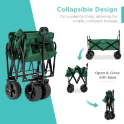 Best Choice Products 36in Folding Multipurpose Indoor Outdoor Utility Cart W/ Swivel Wheels, Adjustable Handle - Green 11 Best Choice Products 36in Folding Multipurpose Indoor Outdoor Utility Cart W/ Swivel Wheels, Adjustable Handle - Green -Landscape Zone GUEST d2396c01 4772 482b 81ca 7d04a4e062b4