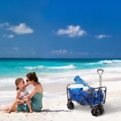 Nature Spring All-Terrain Heavy-Duty Collapsible Utility Wagon With Telescopic Handle -Landscape Zone GUEST d7eae98d 35d6 4b4d 9c8e 3dd0f57c5fed