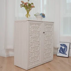 WELLFOR Outdoor HDPE Patio Storage Cabinet With 2 Shelves - Beige -Landscape Zone GUEST da2cb51c 9cfa 4548 8c36 ff4bed88ddc8