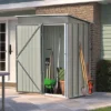 Patio 5ft X 3ft Garden Shed, Metal Lean-to Storage Shed With Lockable Door-ModernLuxe -Landscape Zone GUEST db2bf67d 4aa2 46d3 91c3 5b269386db21