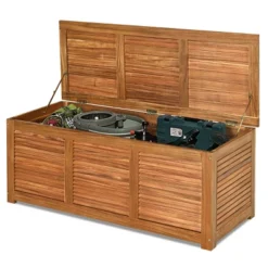 Costway 47 Gallon Deck Storage Acacia Wood Organization Toys Cushions Tools -Landscape Zone GUEST dcaa0b69 1574 4cc9 9549 b713b0896b14