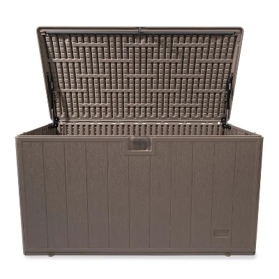 Plastic Development Group 105-Gallon Weather-Resistant Resin Outdoor Storage Patio Deck Box With Gas Shock Lid, Driftwood Gray 4 Plastic Development Group 105-Gallon Weather-Resistant Resin Outdoor Storage Patio Deck Box With Gas Shock Lid, Driftwood Gray - Image 2