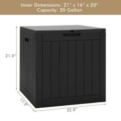 Costway 30 Gallon Deck Box Storage Container Seating Tools Organization Deliveries -Landscape Zone GUEST e2400f9e aaa8 4113 ad32 597c4504319e