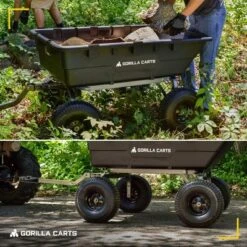 Gorilla Carts 1500 Pound Capacity Heavy Duty Poly Yard Garden Steel Dump Utility Wheelbarrow Wagon Cart With 2 In 1 Towing ATV Handle, Black 9 Gorilla Carts 1500 Pound Capacity Heavy Duty Poly Yard Garden Steel Dump Utility Wheelbarrow Wagon Cart With 2 In 1 Towing ATV Handle, Black -Landscape Zone GUEST e339ea77 3db8 40a7 bec6 8c4f01789ef0