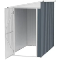 Outsunny Garden Metal Storage Shed, Outdoor Lean To Tool House With Lockable Door, 2 Air Vents & Steel Construction For Backyard, Patio, Lawn, Garage -Landscape Zone GUEST e3e61fe4 92fb 46fb aecb f111c3762598