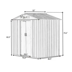 Patio 6ft X4ft Metal Storage Shed With Lockable Door, Tool Cabinet With Vents And Foundation-ModernLuxe -Landscape Zone GUEST e3fd083b 4411 43fb 9d12 554fa7a166b7