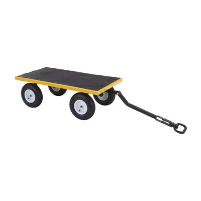 Gorilla Carts 1200lbs. Capacity Industrial Steel Utility Wagon With Removable Sides And 2 In 1 Handle For Towing - Yellow (GOR1201B) 4 Gorilla Carts 1200lbs. Capacity Industrial Steel Utility Wagon With Removable Sides And 2 In 1 Handle For Towing - Yellow (GOR1201B) - Image 2