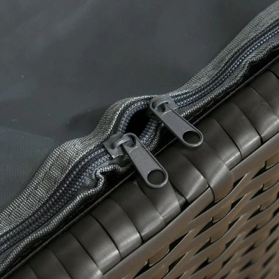 Outsunny Storage Bench Rattan Wicker Garden Deck Box Bin With Interior Waterproof Bag And Comfy Cushion, Cream White 7 Outsunny Storage Bench Rattan Wicker Garden Deck Box Bin With Interior Waterproof Bag And Comfy Cushion, Cream White - Image 5