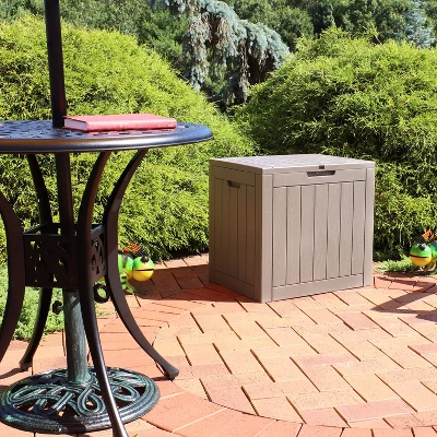 Sunnydaze Decor Sunnydaze Lockable Outdoor Small Deck Box With Storage And Side Handles - 32-Gal. 6 Sunnydaze Decor Sunnydaze Lockable Outdoor Small Deck Box With Storage And Side Handles - 32-Gal. - Image 4