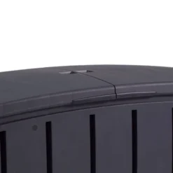 Strata Products Outdoor 85 Gallon (321L) Garden Storage Box With Double Door Middle Opening Hinged Lid With Padlock Hole For Gardens And Patios, Black -Landscape Zone GUEST f053af95 d06b 48cb 93cb d767540f12e5