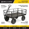 Gorilla Cart GOR1200-COM 9 Cubic Feet 1200 Pound Capacity Heavy Duty Durable Steel Utility Wagon Cart W/ 2 In 1 Towing Handle & Removable Sides, Black -Landscape Zone GUEST f537884e 324c 4cb0 b08a e62cd73c5677