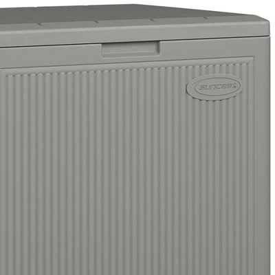 Suncast 22 Gallon Indoor Or Outdoor Small Patio Deck Box, Plastic Storage Bin For Lawn, Garden, Garage, & Home Organization, Stoney (2 Pack) 6 Suncast 22 Gallon Indoor Or Outdoor Small Patio Deck Box, Plastic Storage Bin For Lawn, Garden, Garage, & Home Organization, Stoney (2 Pack) - Image 4