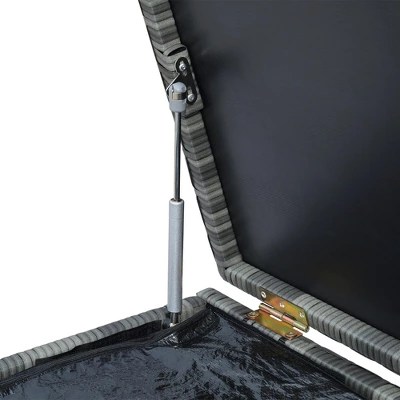 Teamson Home Wicker 154 Gallon Outdoor Deck Box For Cushions Storage, Gray 11 Teamson Home Wicker 154 Gallon Outdoor Deck Box For Cushions Storage, Gray - Image 9