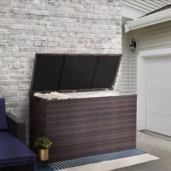 154gal Steel Deck Box Brown - Teamson Home -Landscape Zone GUEST f84a9c24 5618 41ba bfb1 fdb9e34d4b4e