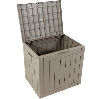 Sunnydaze Decor Sunnydaze Lockable Outdoor Small Deck Box With Storage And Side Handles - 32-Gal. 11 Sunnydaze Decor Sunnydaze Lockable Outdoor Small Deck Box With Storage And Side Handles - 32-Gal. - Image 9