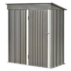 Patio 5ft X 3ft Garden Shed, Metal Lean-to Storage Shed With Lockable Door-ModernLuxe -Landscape Zone GUEST fa100e67 77b5 47c7 b551 ba700fd02134