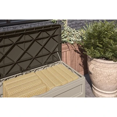 Suncast Resin Deck Box With Wheels 78gal - Taupe/Brown 5 Suncast Resin Deck Box With Wheels 78gal - Taupe/Brown - Image 3