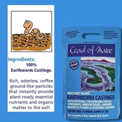 Coast Of Maine OMRI Listed Wiscasset Blend Earthworm Castings Compost Plant Potting Soil For Container Gardens And Flower Pots, 8 Quart Bag (2 Pack) -Landscape Zone GUEST fb7ba82c d384 460e a962 d3dff348602a 1