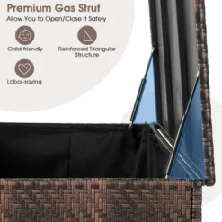 Costway 96 Gallon Patio Rattan Storage Deck Box Container Garden Liner Wheels Mix Brown/Grey -Landscape Zone GUEST fc54384e 30da 4299 a783 90a1fdc57b0e