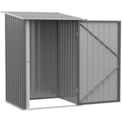 Outsunny 3.3' X 3.4' Lean-to Garden Storage Shed, Small Outdoor Galvanized Steel Tool House With Lockable Door For Patio, Backyard, Lawn, Gray 9 Outsunny 3.3' X 3.4' Lean-to Garden Storage Shed, Small Outdoor Galvanized Steel Tool House With Lockable Door For Patio, Backyard, Lawn, Gray -Landscape Zone GUEST fe02427a 0ffb 48d2 be5a c6359bfd21b6